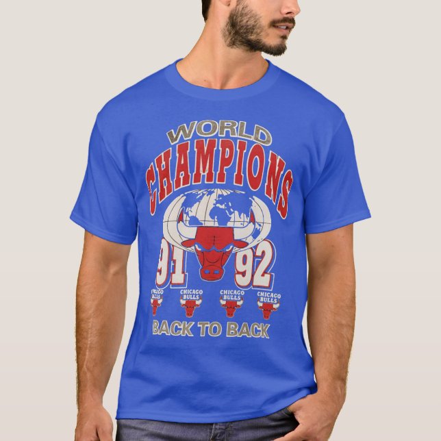 Chicago Basketball Back To Back 91-92 T Shirt (Framsida)