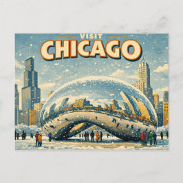 Chicago Bean Vinter vykort