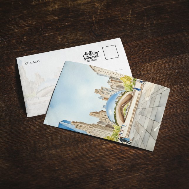 Chicago Bean Watercolor Inbjudningar (Skapare uppladdad)