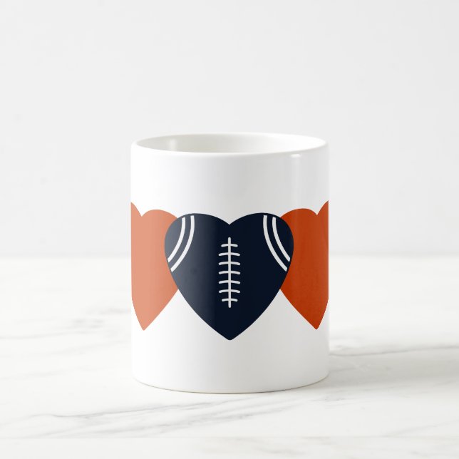 Chicago Bears Football Heart Design Kaffemugg (Center)