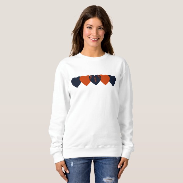 Chicago Bears Heart Football T Shirt (Hel framsida)
