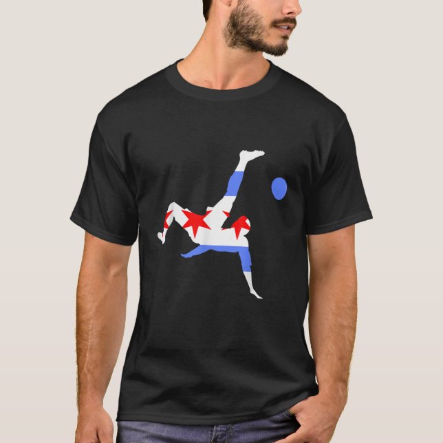 Chicago Bicycle Kick Chicago Soccer Player Player T Shirt (Framsida)