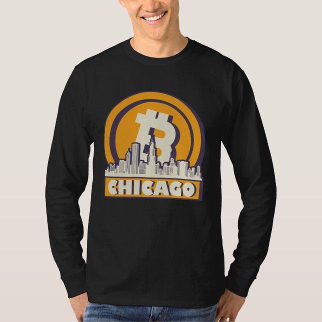 Chicago Bitcoin Maximalist  Bitcoin Chicago Skylin T Shirt (Framsida)