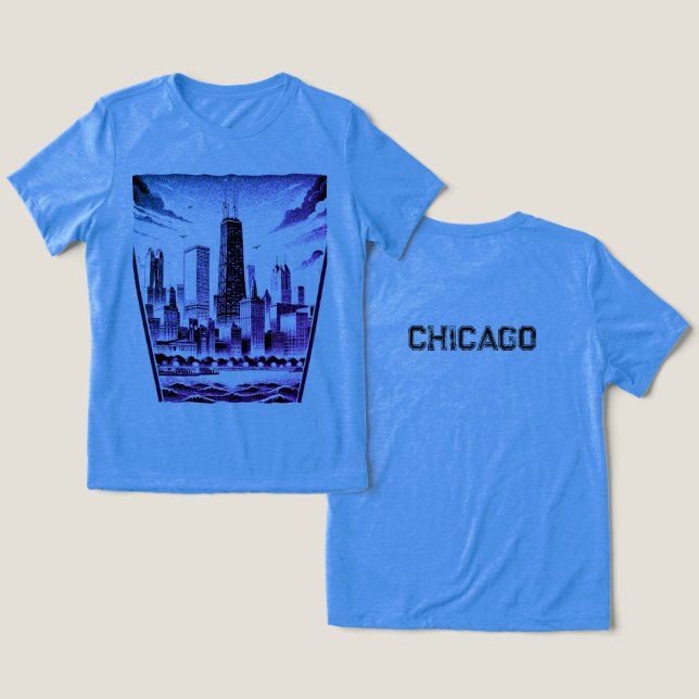 CHICAGO Black Graphic T-Shirt (Design fram och bak)