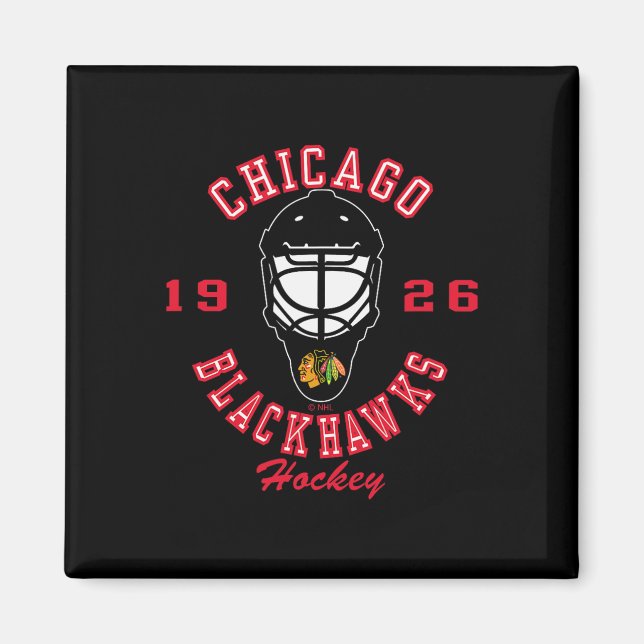 Chicago Blackhawks Hockey Mask Black Officially Li Magnet (Framsidan)