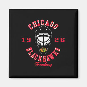Chicago Blackhawks Hockeymask Svart Officiellt Lic Magnet
