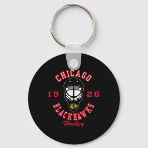 Chicago Blackhawks Hockeymask Svart Officiellt Lic Nyckelring
