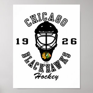 Chicago Blackhawks ishockeymask röd Nhl officiellt Poster