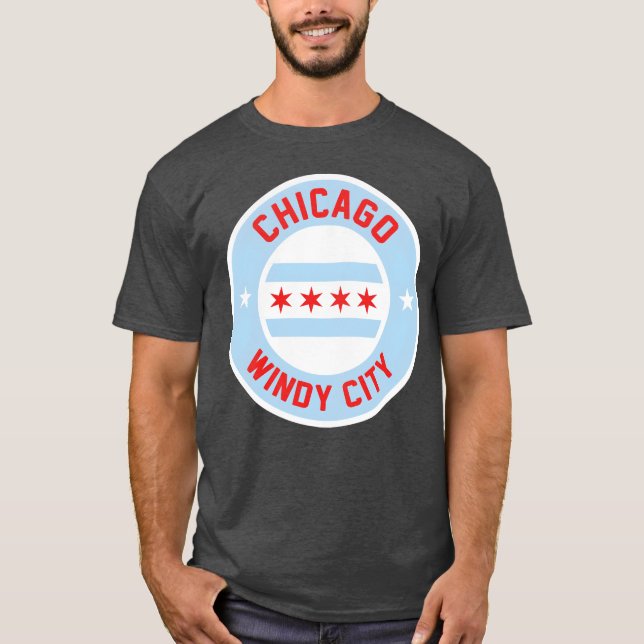 Chicago Blåsiga Staden T Shirt (Framsida)