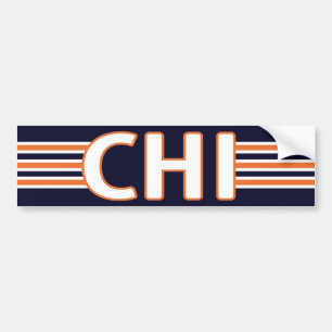 Chicago blått och orange bildekal