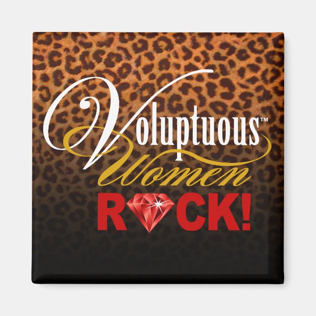 CHICAGO BLING - Leopard "Voluptuous Women Sten!" Magnet (Framsidan)