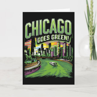 Chicago blir grönt på St. Patrick's Day  Kort