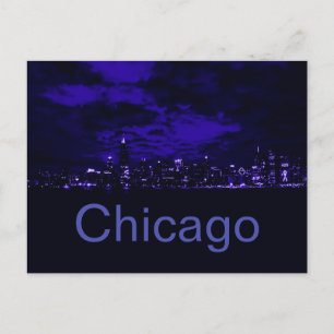 Chicago Blue Skyline Vykort