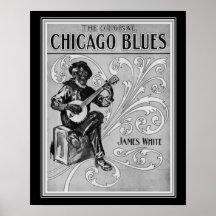 "Chicago Blues" 1915 Lakan Music Print 16x20