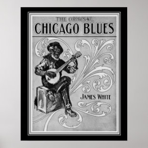 "Chicago Blues" 1915 Lakan Music Print 16x20 Poster