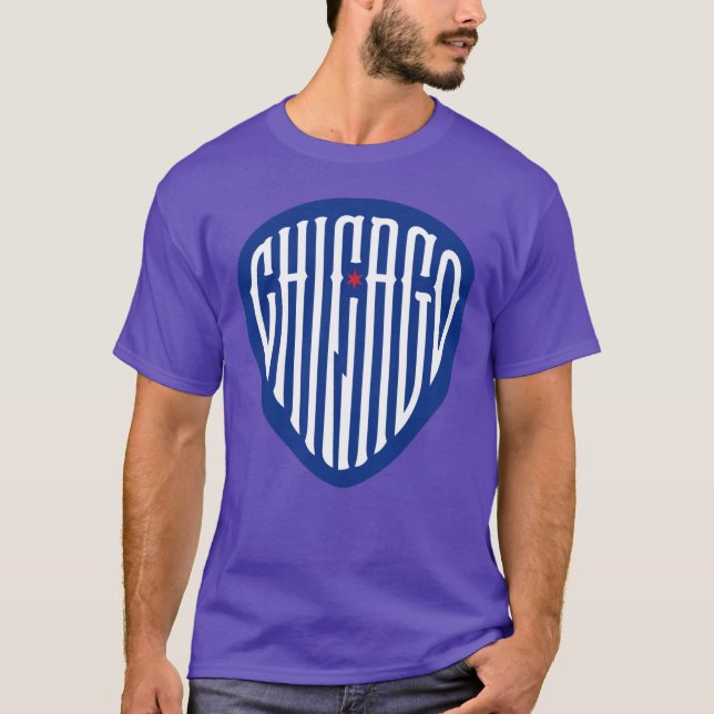 Chicago Blues Gitarr Plektrum T Shirt (Framsida)