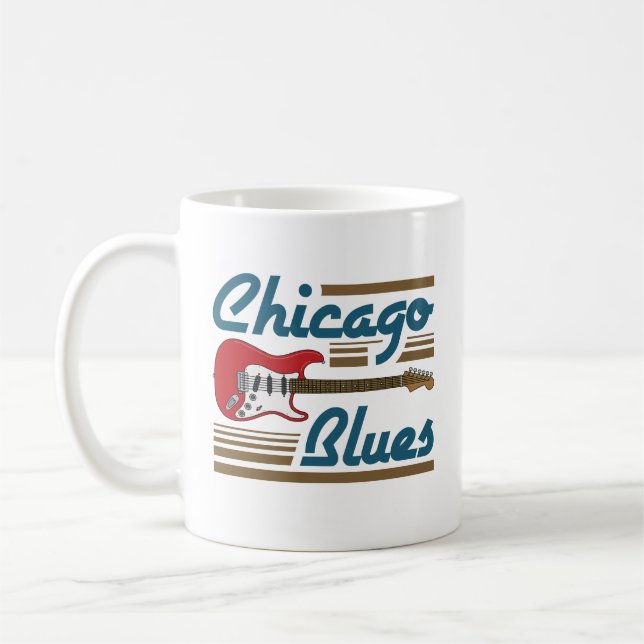 Chicago Blues Music Musician Guitar Kaffemugg (Vänster)