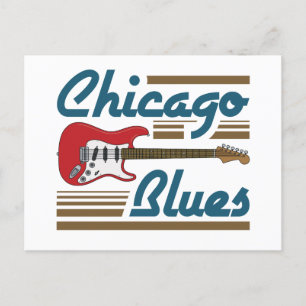 Chicago Blues Music Musician Guitar Vykort