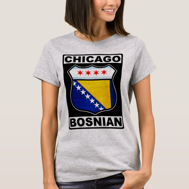 Chicago Bosnian American Design T-Shirt (Framsida)