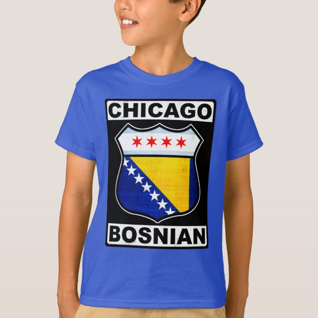 Chicago Bosnian American Design T-Shirt (Framsida)