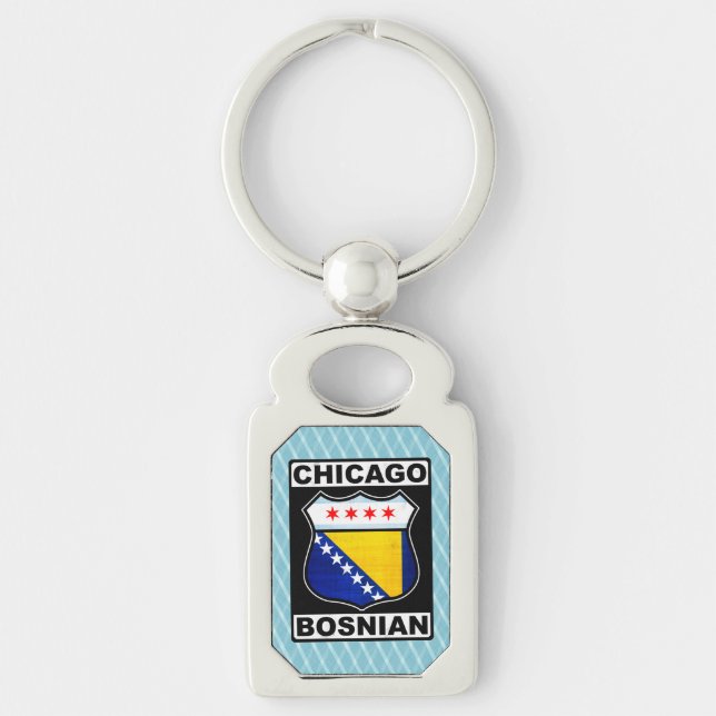 Chicago Bosnian American Keychain Nyckelring (Framsidan)