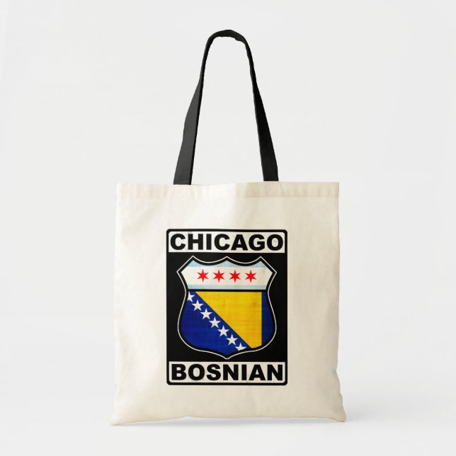 Chicago Bosnian American Tote Bag Tygkasse (Framsidan)
