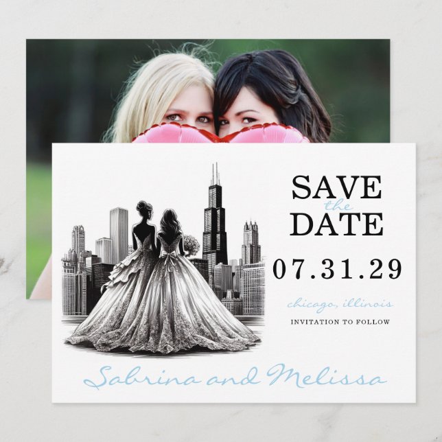Chicago Brides Spara Datumet (Fram/baksida)