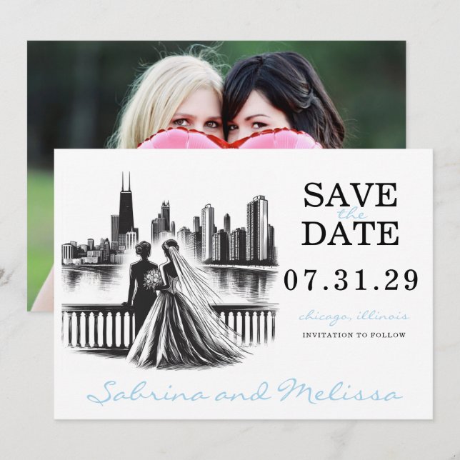 Chicago Brides Spara Datumet (Fram/baksida)