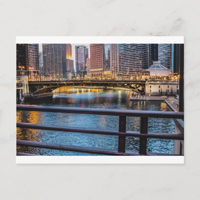 Chicago Bridges & Ljus Vykort (Framsida)