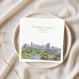 Chicago Bröllop Anpassningsbar Papper Cocktail Nap Pappersservett