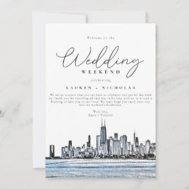 Chicago Bröllop Helg Välkomststad Inbjudningar