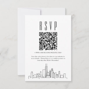 Chicago Bröllop QR Code OSA Kort