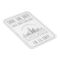 Chicago Bröllop Stylized Skyline Spara datum