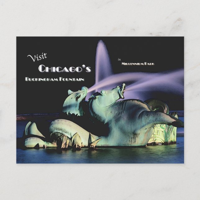 Chicago Buckingham Fontän Vykort (Framsida)