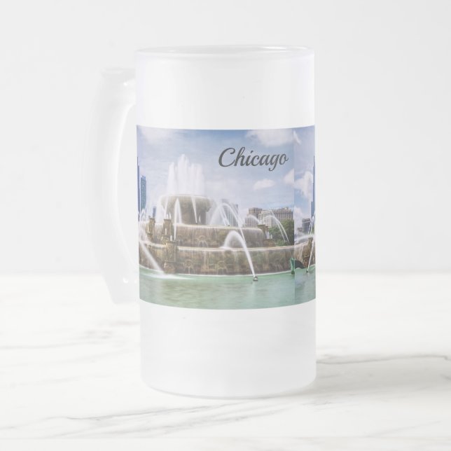 Chicago Buckingham Frosted Glass Beer Mugg (Framsida vänster)