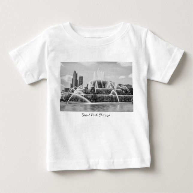 Chicago Buckingham Grayscale Baby T-Shirt (Framsida)