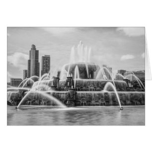 Chicago Buckingham Grayscale Blank Card OBS Kort
