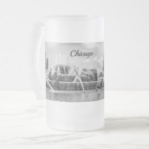 Chicago Buckingham Grayscale Frosted Glass Beer Mu Frostat Ölglas