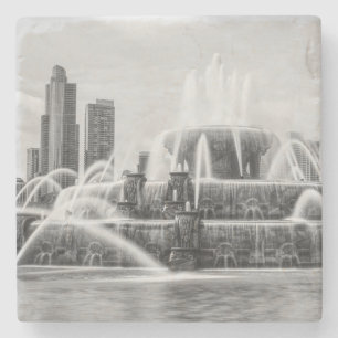 Chicago Buckingham Grayscale Stone Underlägg
