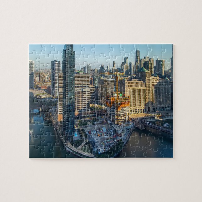 Chicago Byggnad Jigszawa Puzzle Pussel (Horisontell)
