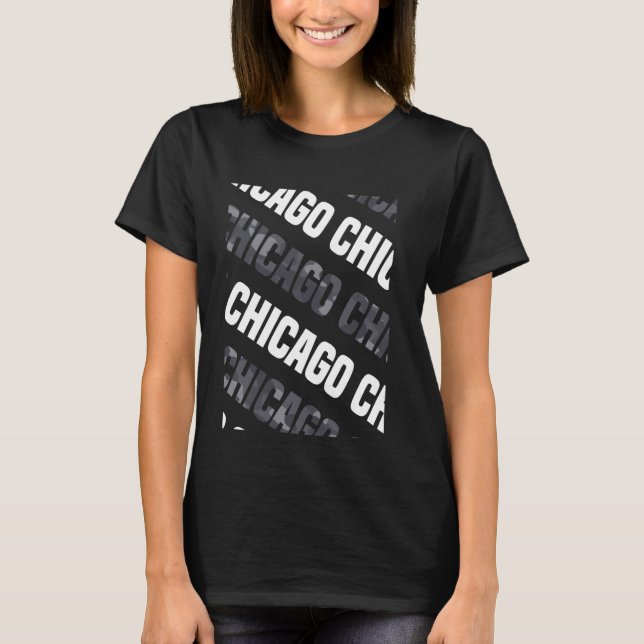 Chicago Camo Mönster Grått Camouflage T Shirt (Framsida)