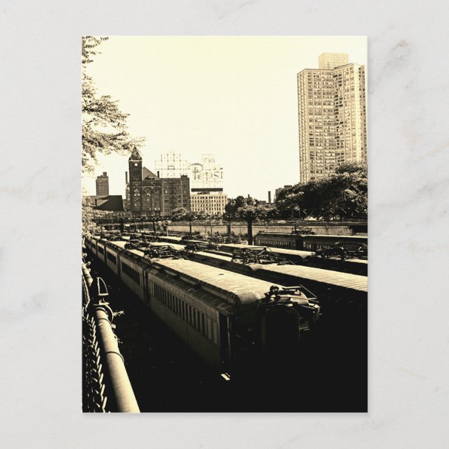 Chicago Central Railroad Station ICRR 1969 Vykort (Framsida)