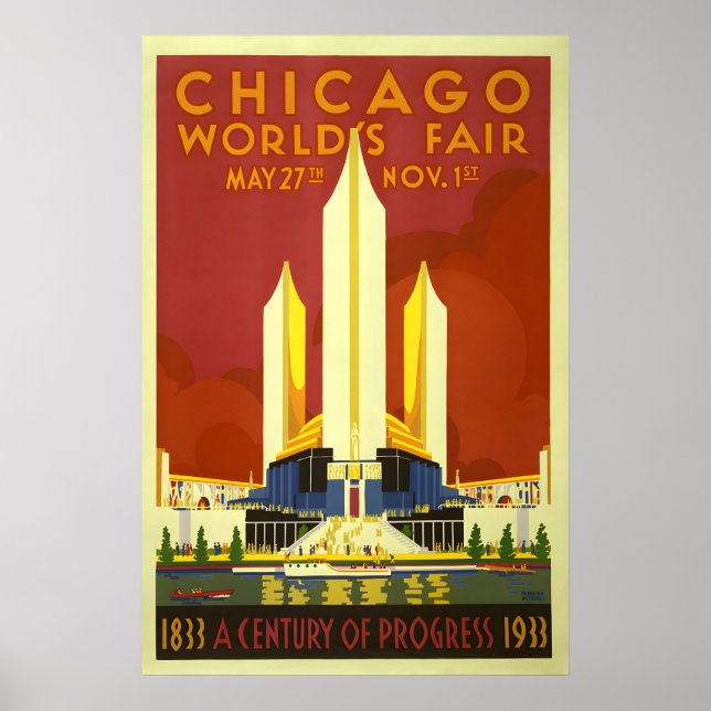 Chicago Century of Progress - Världsutställningens Poster (Framsidan)