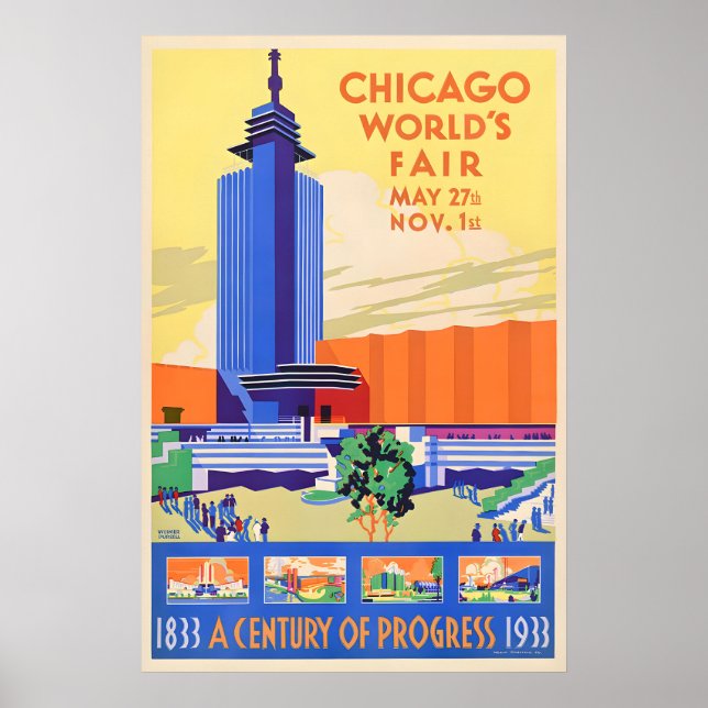 Chicago Century of Progress - Vintage Världsutstäl Poster (Framsidan)