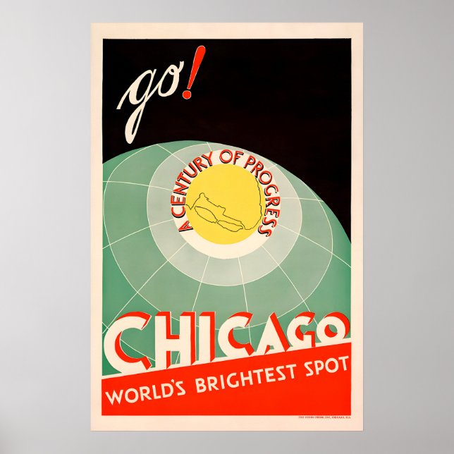Chicago Century of Progress - Vintage Världsutstäl Poster (Framsidan)