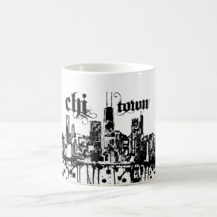 Chicago "chi-town" som är pålagd för din stad kaffemugg