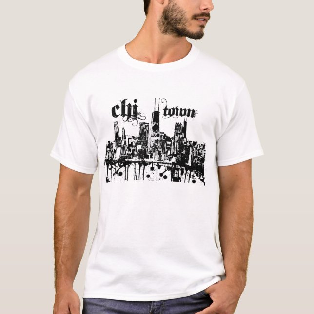Chicago "chi-town" som är pålagd för din stad tee (Framsida)