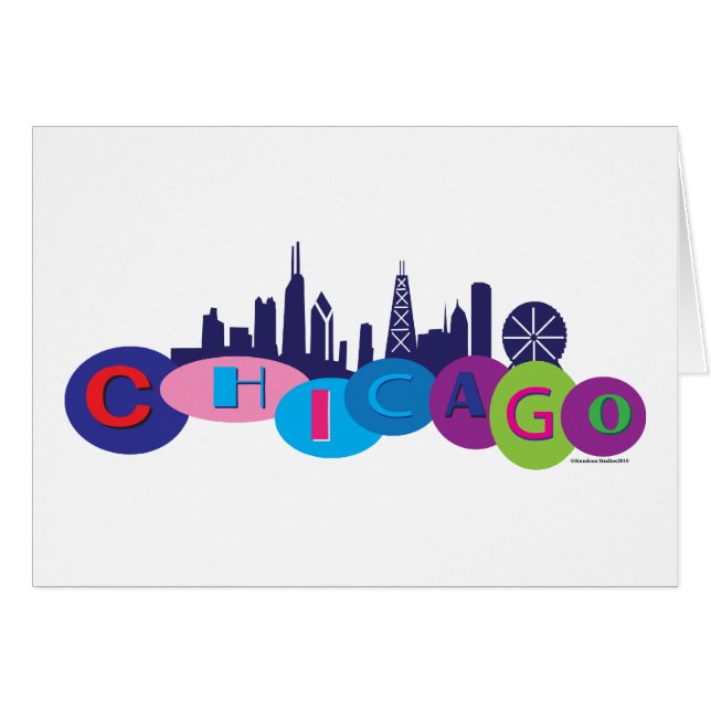 Chicago-Circles-1 Hälsningskort (Framsidan Horizontal)
