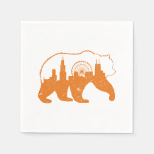Chicago City Apparel Downtown Walking Bear Silhoue Pappersservett