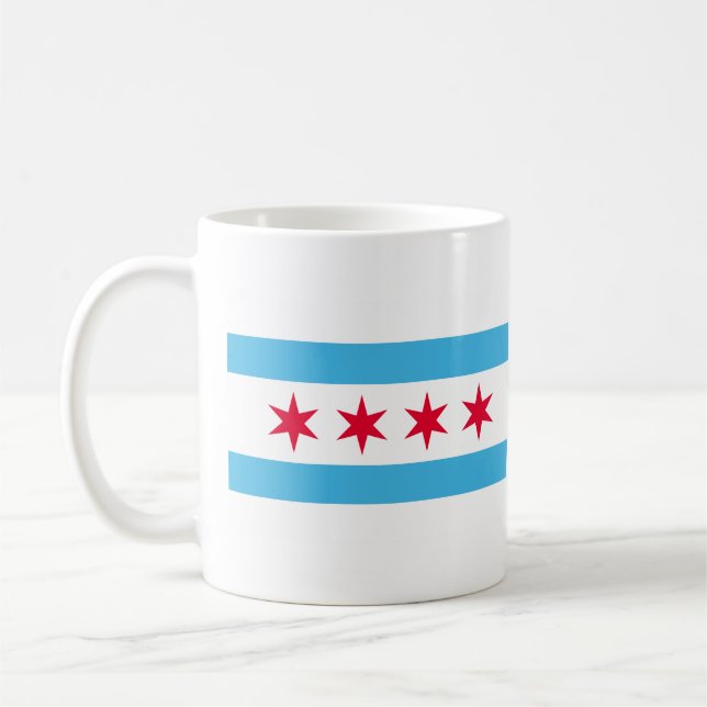 Chicago City Flag Kaffe Mugg (Vänster)
